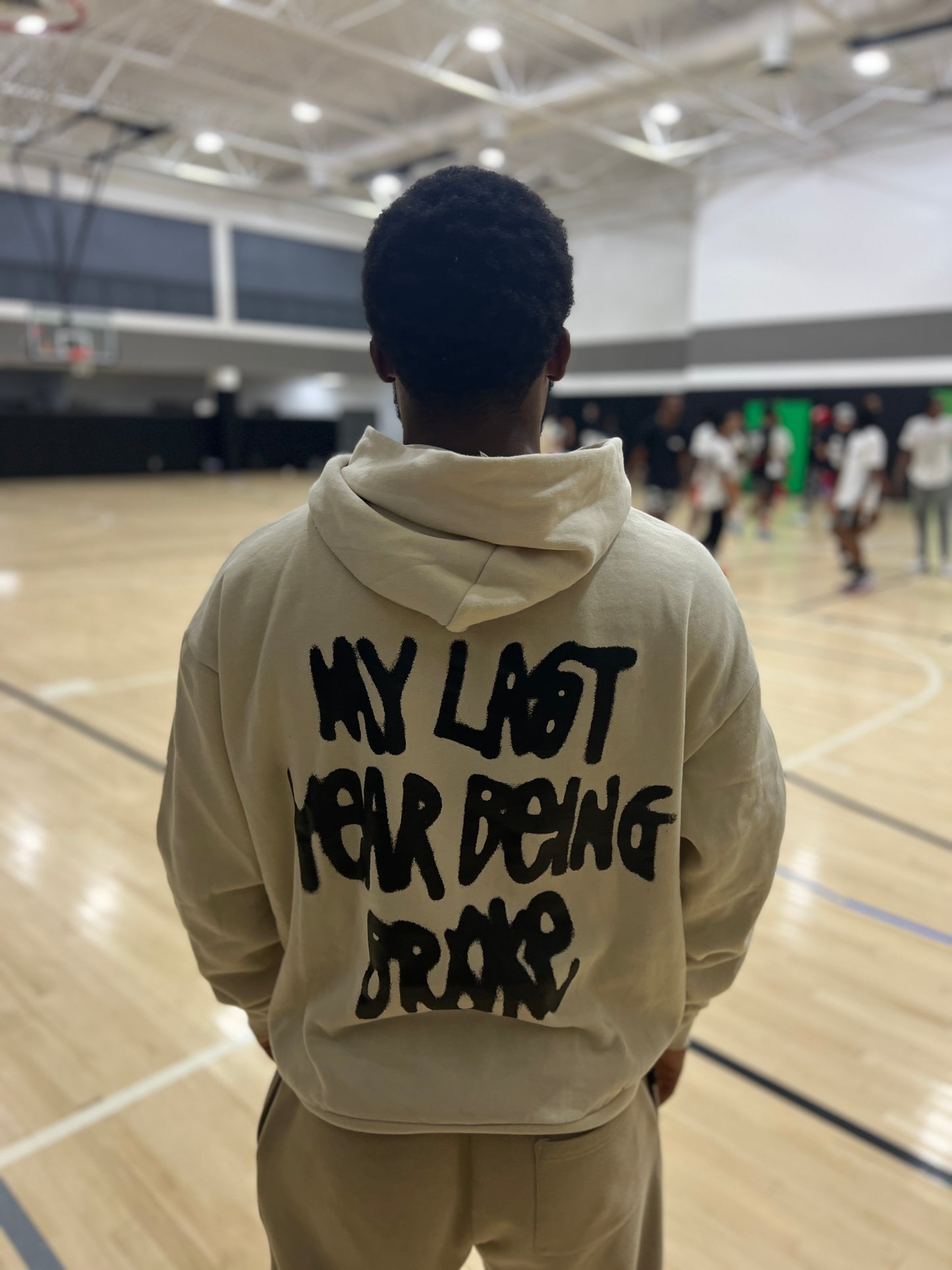 MY LAST YEAR BROKE Heavy Weight Hoodie Cream