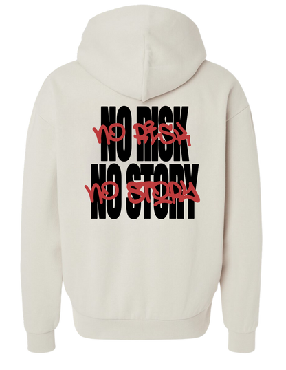 NO RISK NO STORY Heavy Weight Hoodie Creme