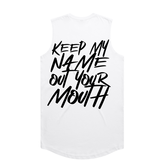 Keep My Name Tank Top White