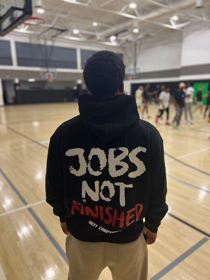 JOBS NOT FINISHED Heavy Weight Hoodie BLK