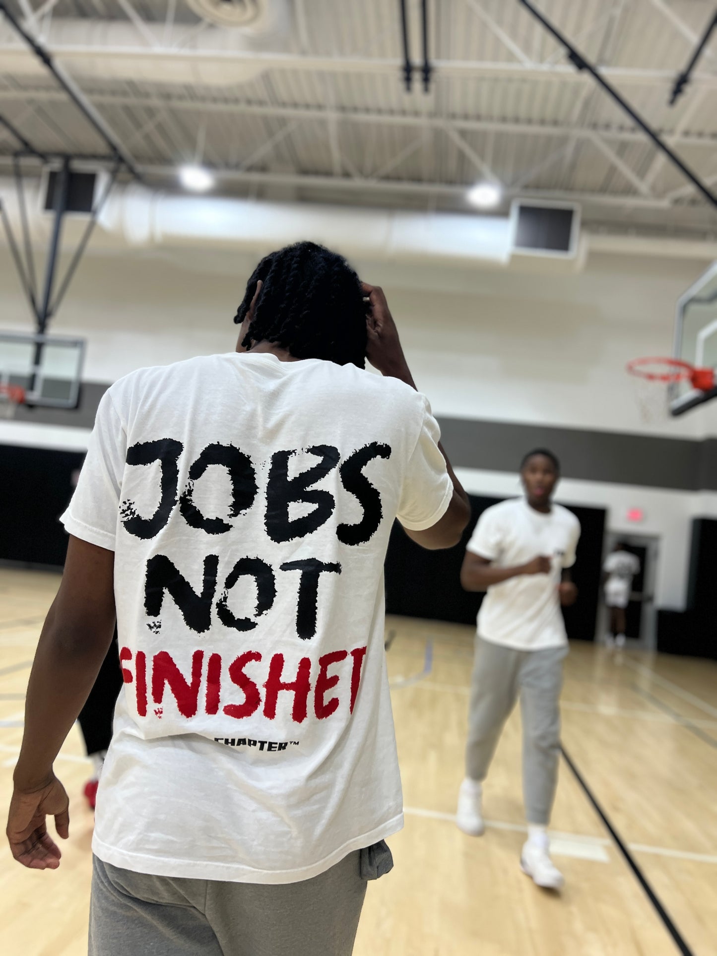 JOBS NOT FINISHED Heavy Weight Box Tee White