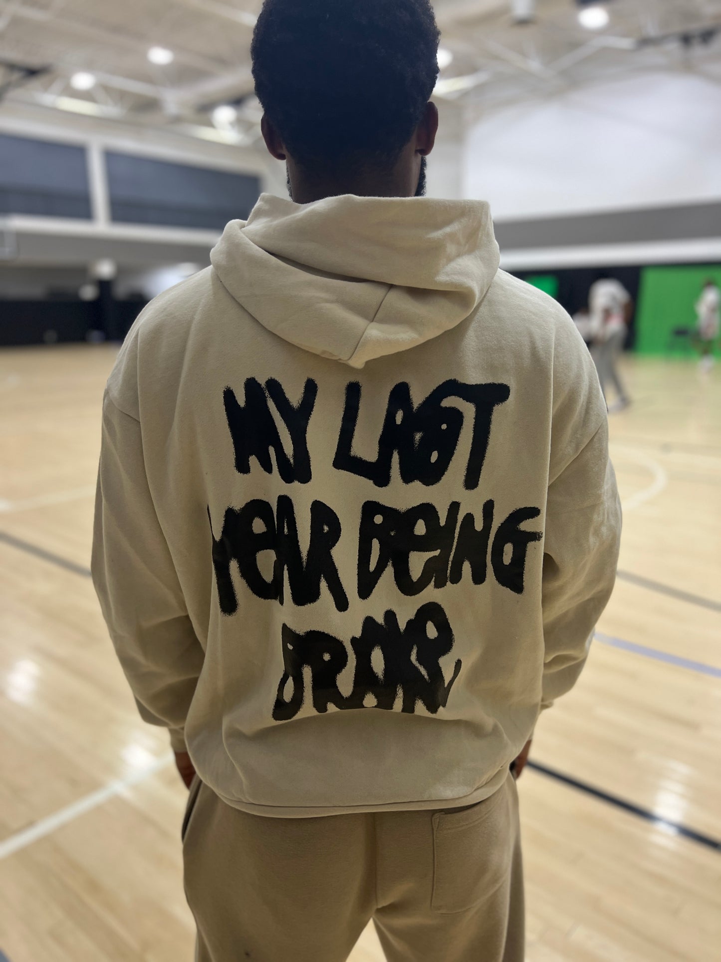 MY LAST YEAR BROKE Heavy Weight Hoodie Cream