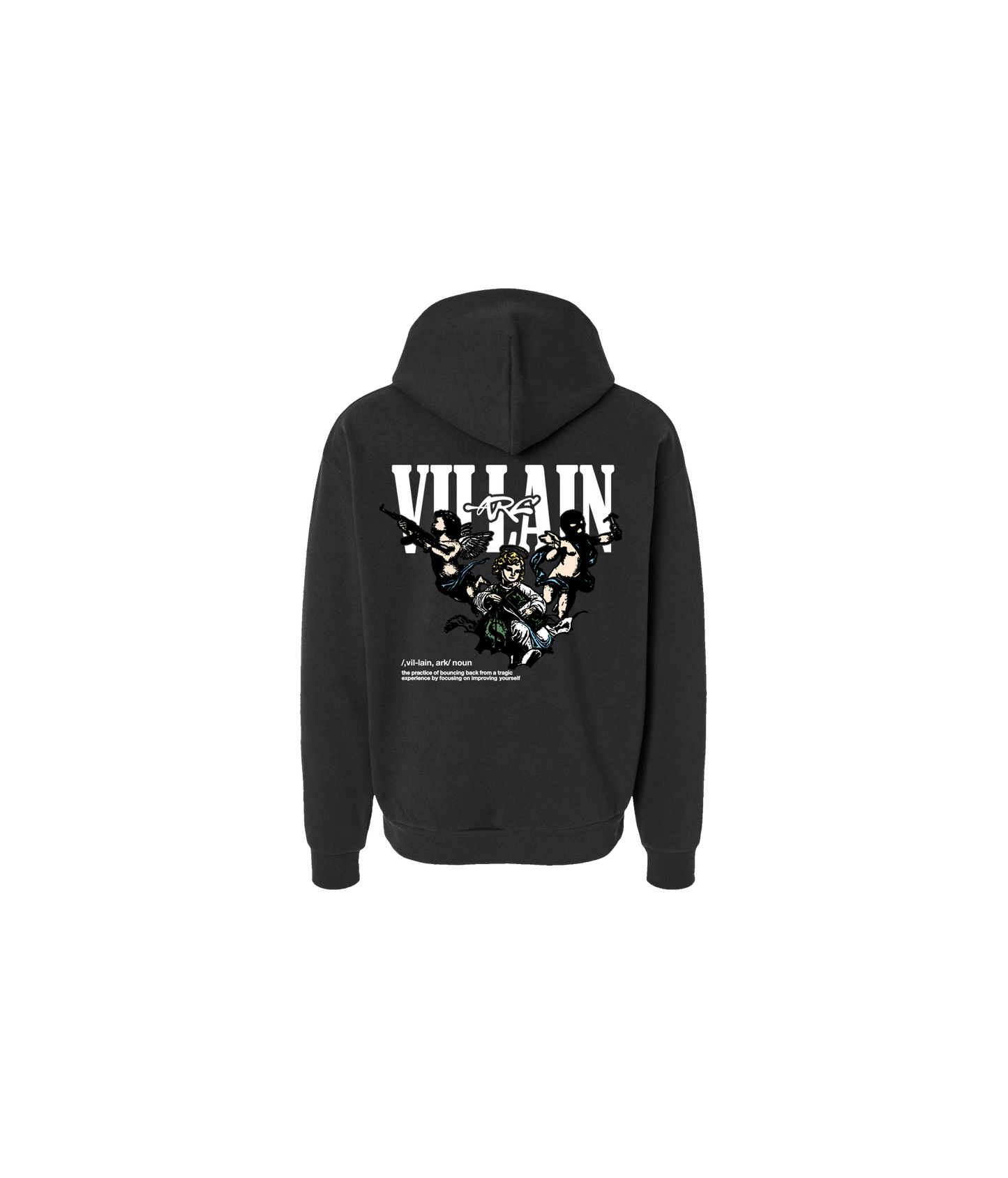 VILLAN ARC Heavy Weight Cotton Hoodie BLK