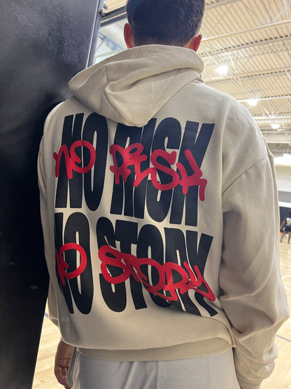 NO RISK NO STORY Heavy Weight Hoodie Creme